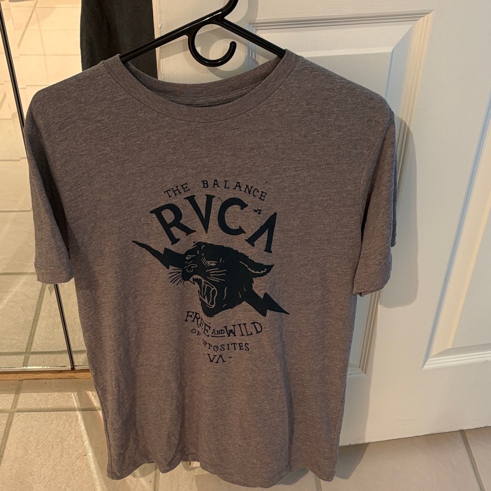 RVCA Heather Gray Panther Graphic Tee